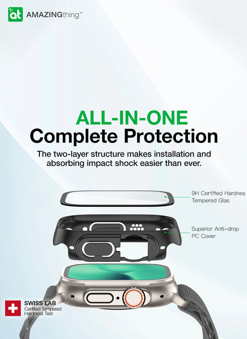 Amazing Thing Apple Watch ULTRA (49mm) Case Marsix PRO w/ built-in Full Glass Screen Protector