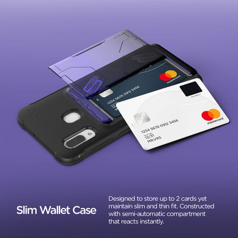 VRS Design Samsung Galaxy A30 case cover Damda Glide Shield - Solid Purple Black