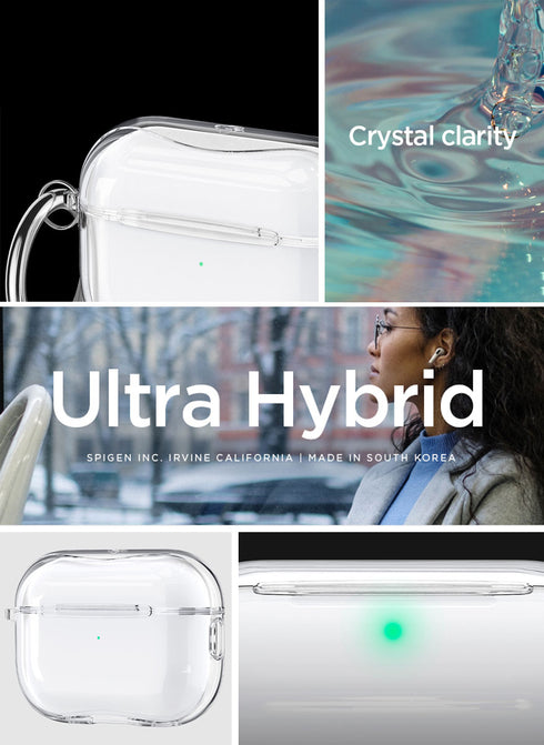 Spigen Airpods Pro 2 Case Ultra Hybrid with Carabiner - Crystal Clear