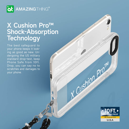 Amazing Thing iPhone SE 3 Case Titan PRO Clear with Lanyard