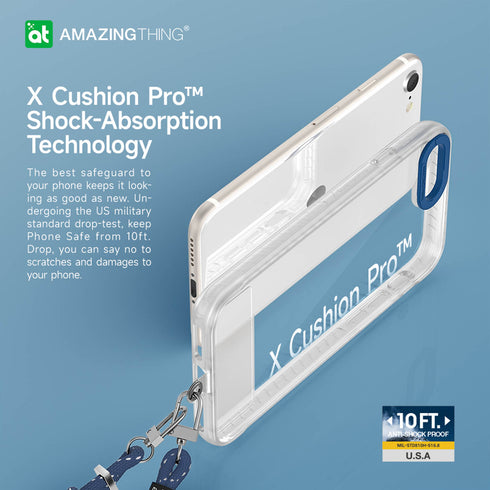 Amazing Thing iPhone SE 3 Case Titan PRO Clear with Lanyard