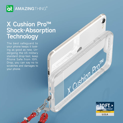 Amazing Thing iPhone SE 3 Case Titan PRO Clear with Lanyard