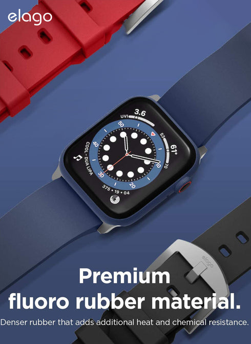 elago Apple Watch Band (44/42mm) Fluoro Rubber Strap