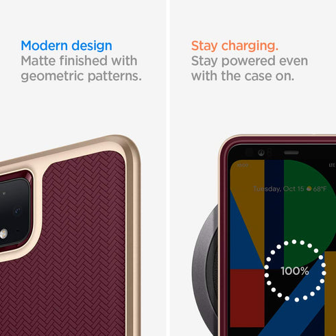 Spigen Google Pixel 4 XL case cover Neo Hybrid - Burgundy with Gold frame