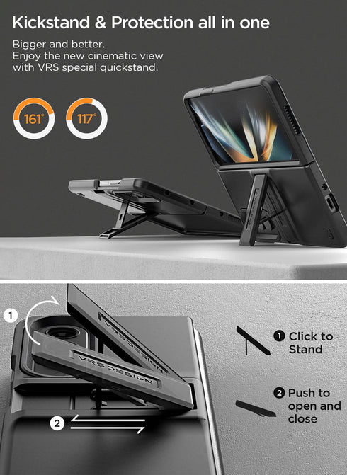 VRS Design Samsung Galaxy Z Fold 4 Case Quick Stand MODERN