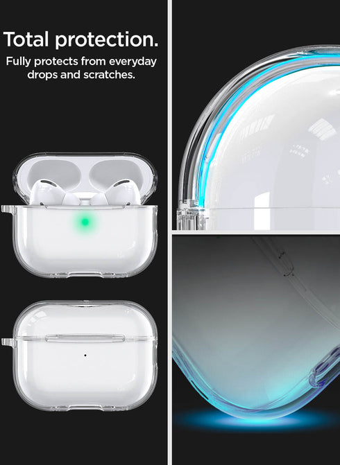 Spigen Airpods Pro 2 Case Ultra Hybrid with Carabiner - Crystal Clear