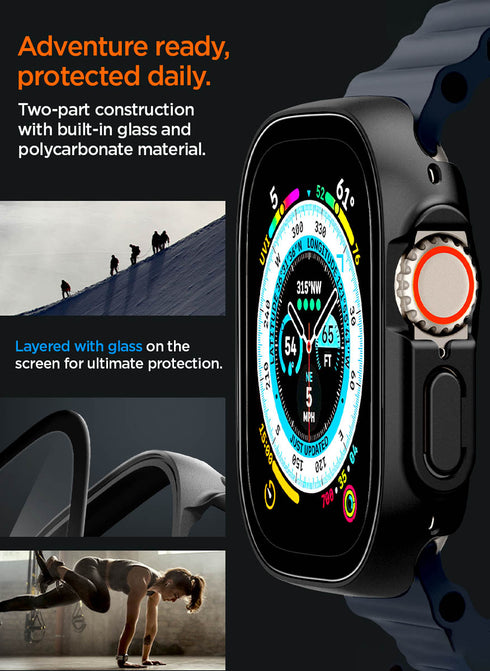 Spigen Apple Watch ULTRA (49mm) Case built-in Screen Protector Thin Fit 360