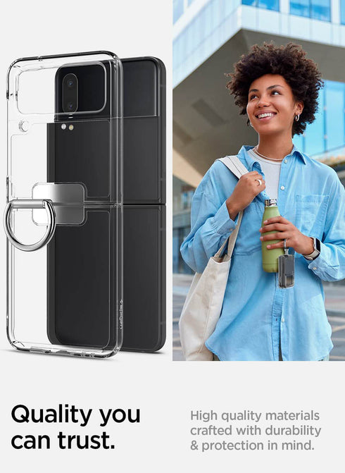 Spigen Samsung Galaxy Z Flip 4 Case Thin Fit Ring - Crystal Clear