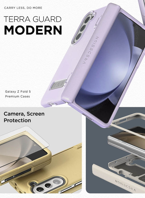 VRS Design Samsung Galaxy Z Fold 5 Case Terra Guard MODERN with Front Screen Protector