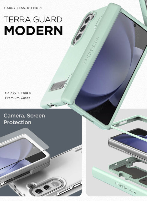 VRS Design Samsung Galaxy Z Fold 5 Case Terra Guard MODERN with Front Screen Protector