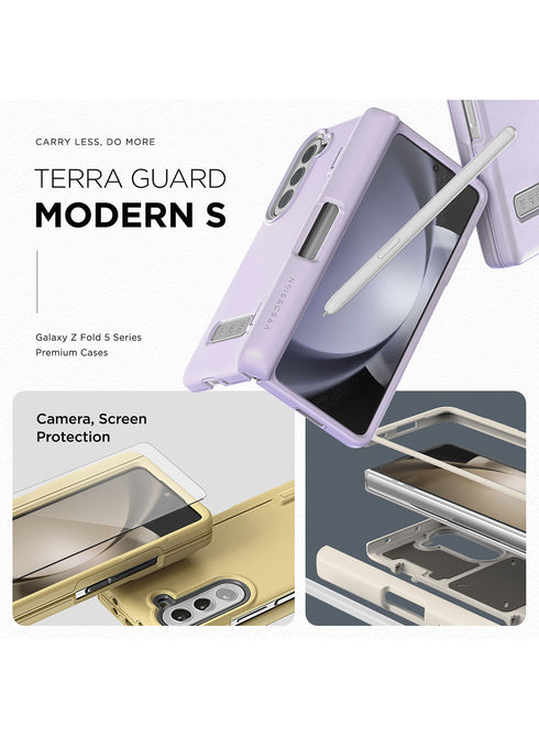VRS Design Samsung Galaxy Z Fold 5 Case Terra Guard MODERN with S-Pen Holder and Front Screen Protector