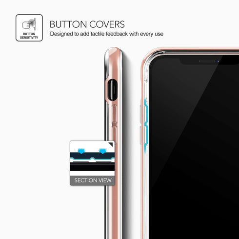 VRS Design iPhone X case cover Crystal Bumper - Rose Gold