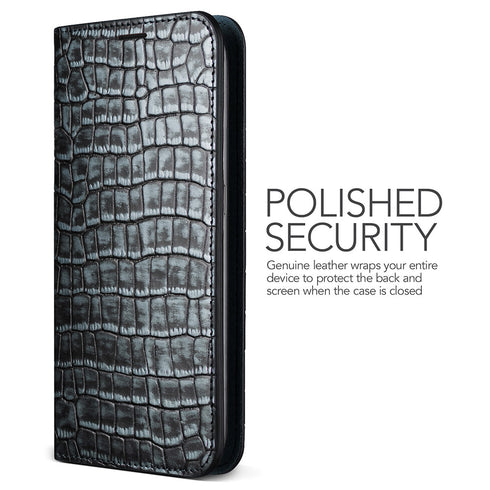 VRS Design Samsung Galaxy S8 Case Croco Diary Genuine Leather