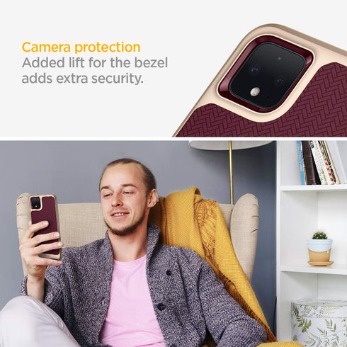 Spigen Google Pixel 4 XL case cover Neo Hybrid - Burgundy with Gold frame