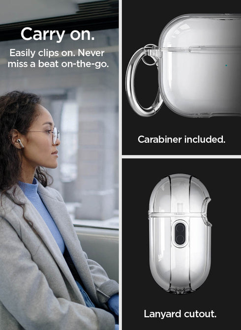 Spigen Airpods Pro 2 Case Ultra Hybrid with Carabiner - Crystal Clear