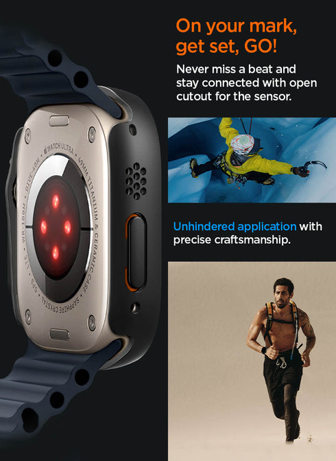 Spigen Apple Watch ULTRA (49mm) Case built-in Screen Protector Thin Fit 360