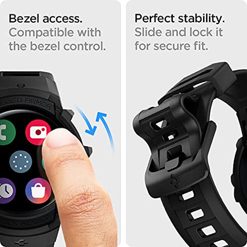 Spigen Samsung Galaxy Watch 4 (44mm) Band with Case Rugged Armor PRO