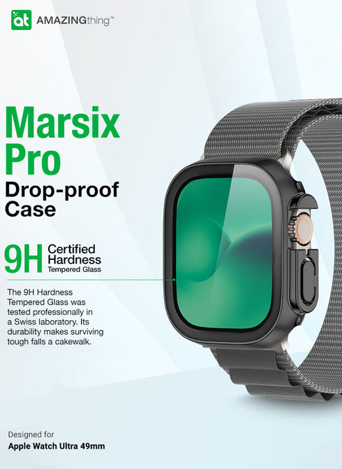 Amazing Thing Apple Watch ULTRA (49mm) Case Marsix PRO w/ built-in Full Glass Screen Protector