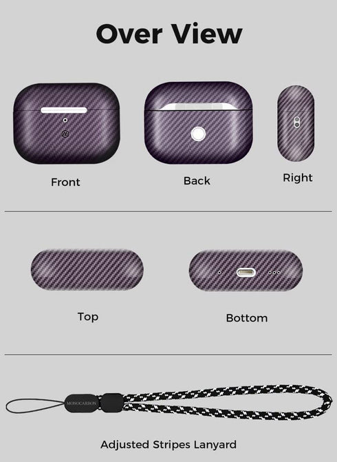MONOCARBON AirPods PRO 2 Case Real Carbon Fiber