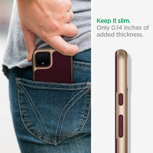 Spigen Google Pixel 4 XL case cover Neo Hybrid - Burgundy with Gold frame