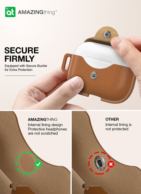 Amazing Thing AirPods Pro 2 / AirPods PRO Case Marsix Pro Leatherette with Lanyard