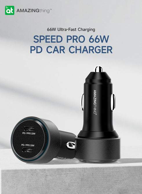 Amazing Thing Speed PRO USB-C 2 Port PD66W MAX Car Charger