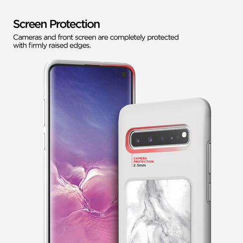 VRS Design Samsung Galaxy S10 case cover Damda High Pro Shield - White Marble