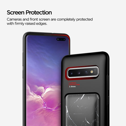 VRS Design Samsung Galaxy S10 PLUS case cover Damda High Pro Shield - Black Marble