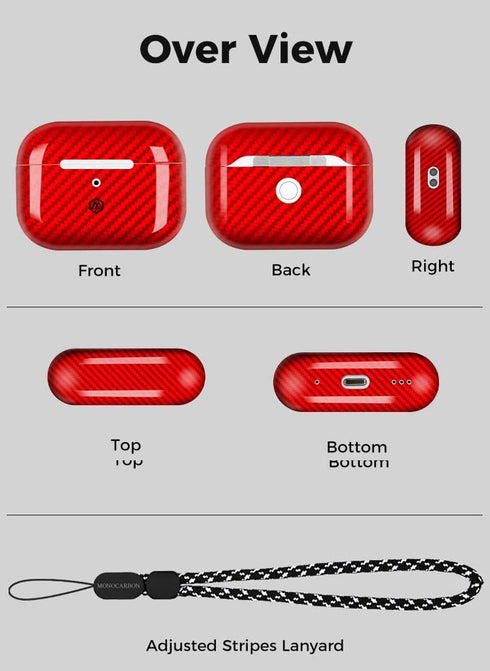 MONOCARBON AirPods PRO 2 Case Real Carbon Fiber