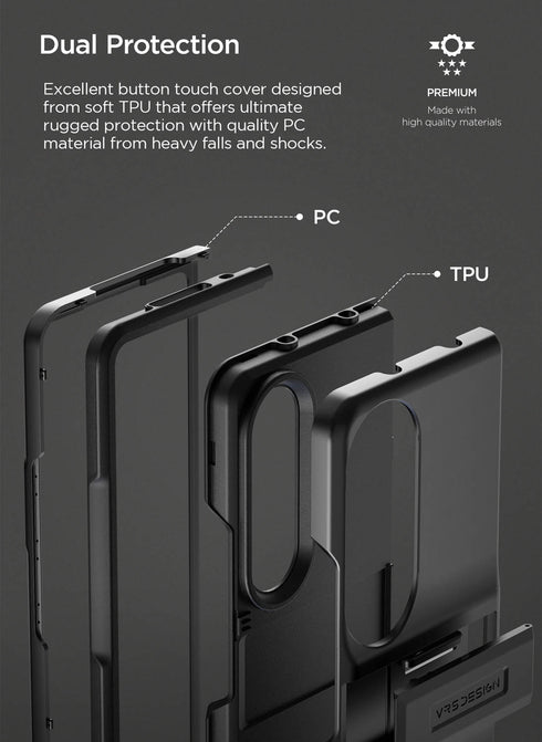 VRS Design Samsung Galaxy Z Fold 4 Case Quick Stand MODERN