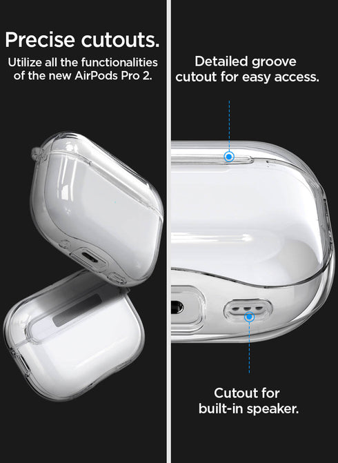 Spigen Airpods Pro 2 Case Ultra Hybrid with Carabiner - Crystal Clear