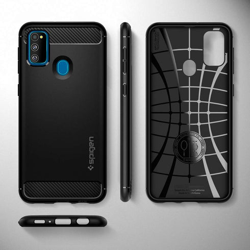 Spigen Samsung Galaxy M30s case cover Rugged Armor - Matte Black