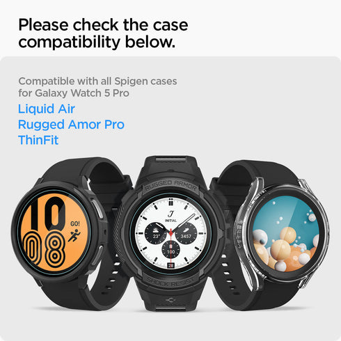 Spigen Samsung Galaxy Watch 5 PRO (45mm) Tempered Glass Screen Protector GLAStR EZ Fit