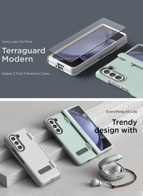 VRS Design Samsung Galaxy Z Fold 5 Case Terra Guard MODERN with Front Screen Protector