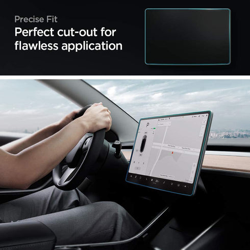 Spigen Tesla Model 3 (up to 2023) and Model Y Anti-Glare MatteTempered Glass Screen Protector GLAStR EZ FIT