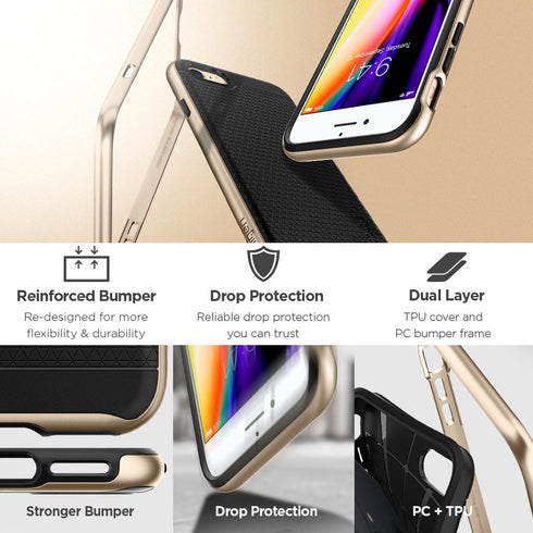 Spigen iPhone 8 and iPhone 7 case cover Neo Hybrid 2 - Champagne Gold