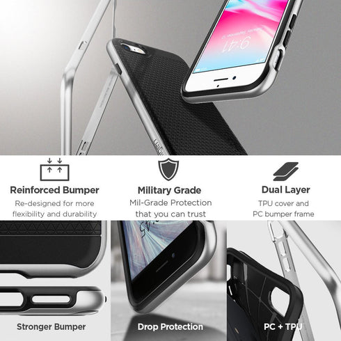 Spigen iPhone 8 and iPhone 7 case cover Neo Hybrid 2 - Satin Silver