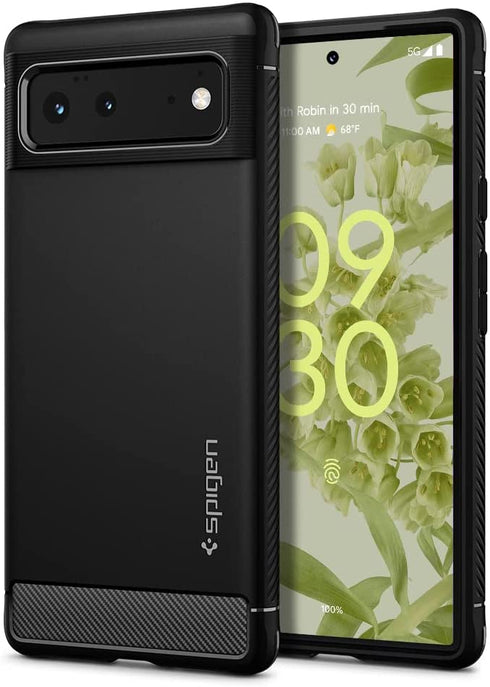 Spigen Google Pixel 6 case cover Rugged Armor - Matte Black-(BOX DAMAGE)