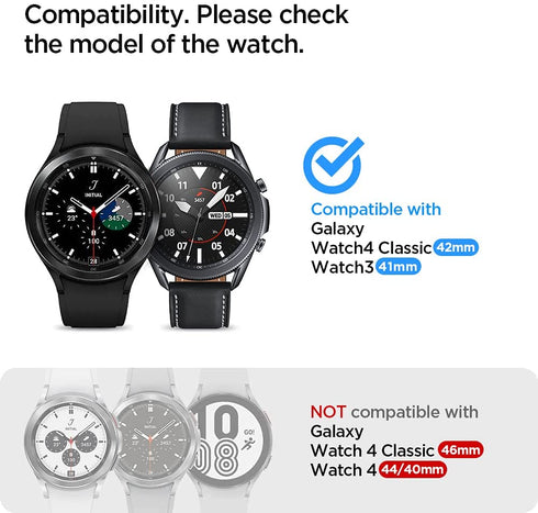 Spigen Samsung Galaxy Watch 4 Classic (42mm) / Galaxy Watch 3 (41mm) GLAStR EZ Fit Tempered Glass Screen Protector
