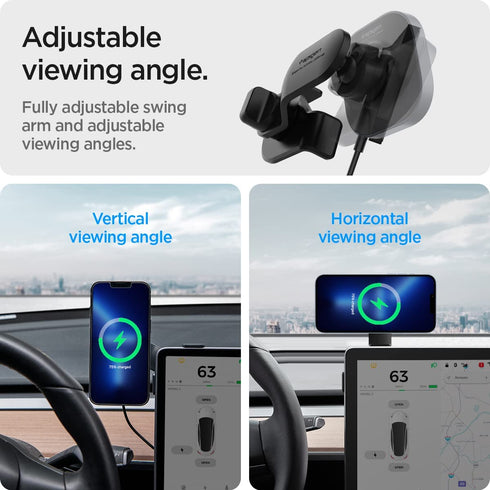 Spigen Tesla Model 3/Y/X/S OneTap Pro Fast Wireless Charging Car Mount (MagSafe)