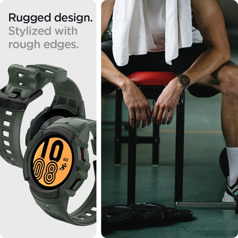 Spigen Samsung Galaxy Watch 4 (44mm) Band with Case Rugged Armor PRO