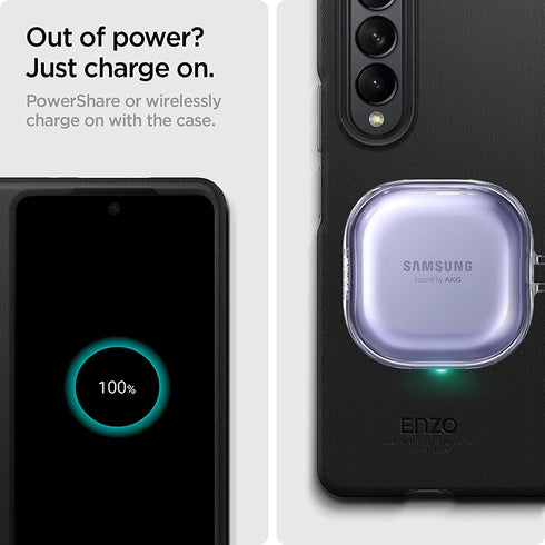 Spigen Samsung Galaxy Z Fold 3 case Enzo (Genuine Leather) - Black