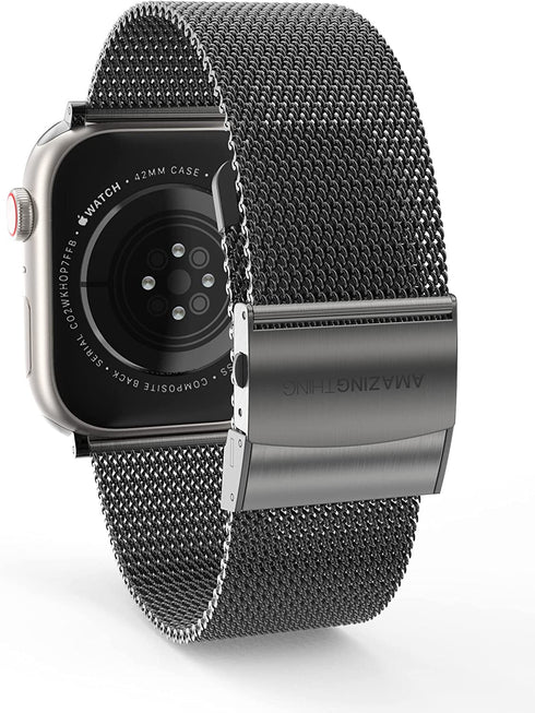 Amazing Thing Apple Watch (45/44/42mm) Band Titan Metal Milanese