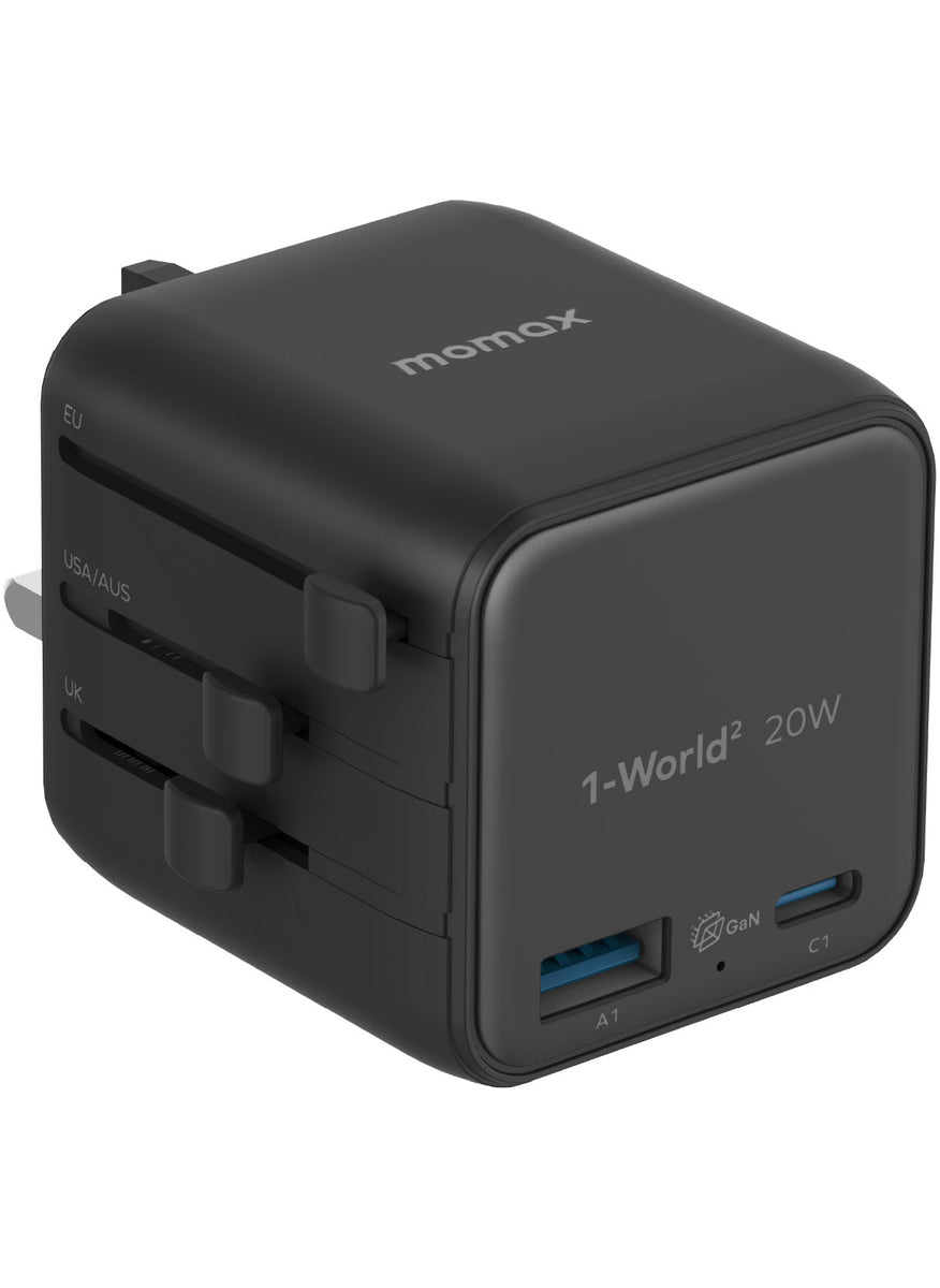Momax UA29 1-World [20W] 2 Port Universal Travel Adaptor Charger – CasePro